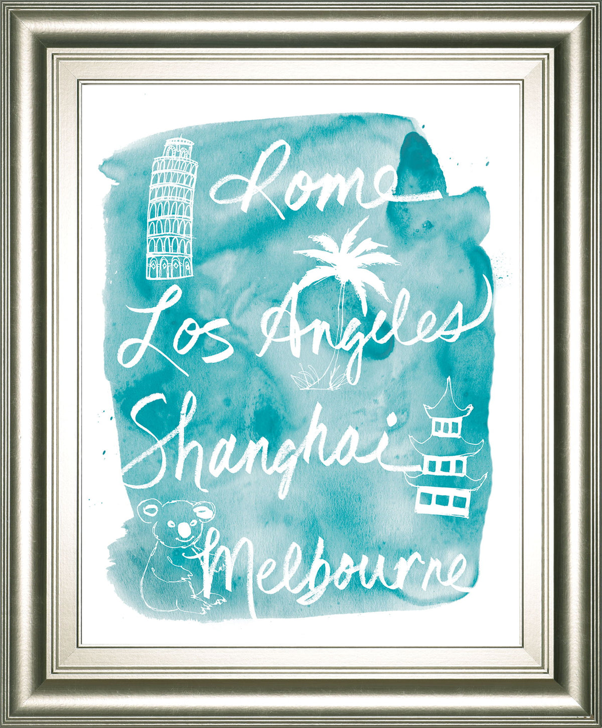 Sightseeing Il By Lottie Fontaine - Framed Print Wall Art - Light Blue
