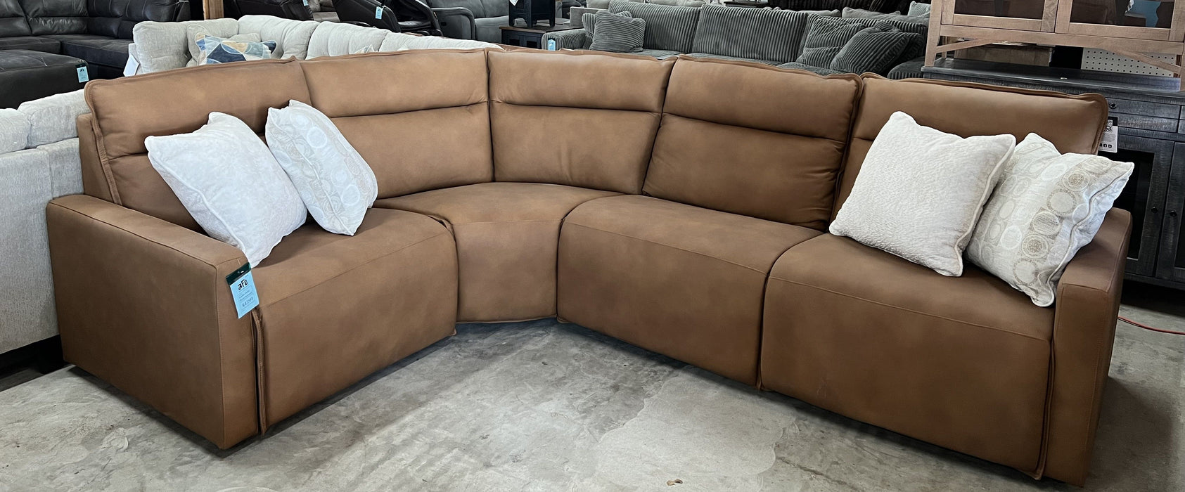 Adell 4 Piece Triple Reclining Leather Sectional