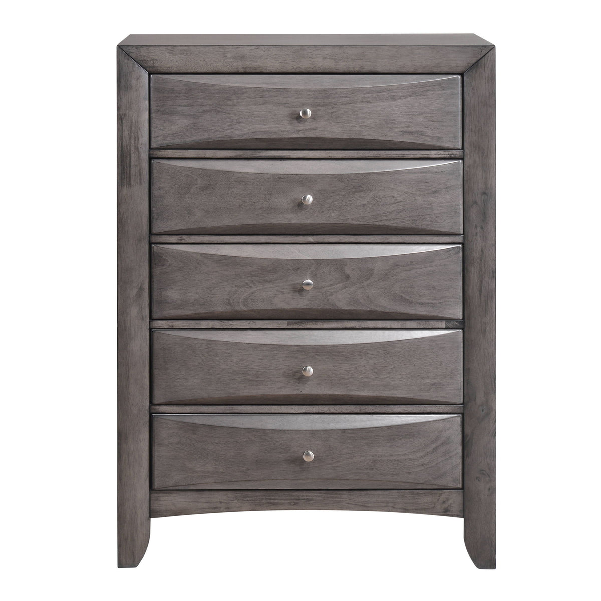 Emily - 5-Drawer Chest (Sturdy) - Gray