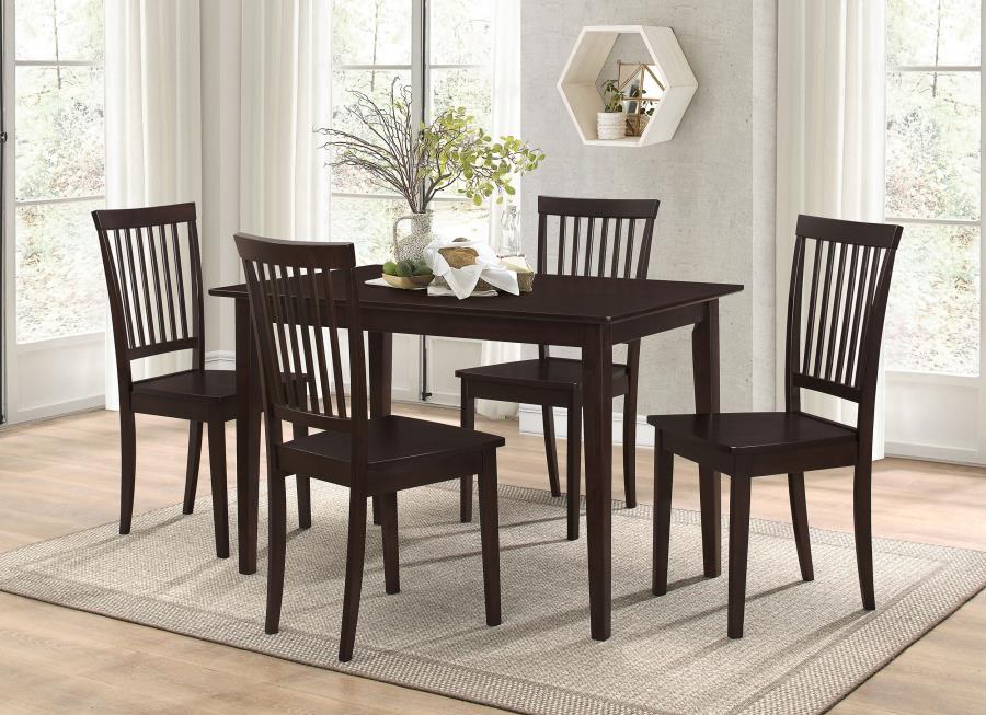 Gomez 5-piece Rectangular Dining Table Set Cappuccino Default Title