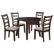 Barton 5-piece Round Wood Dining Table Set Dark Brown