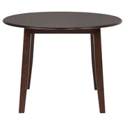 Barton 5-piece Round Wood Dining Table Set Dark Brown