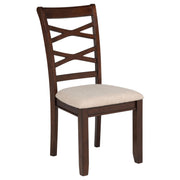 Barton 5-piece Round Wood Dining Table Set Dark Brown