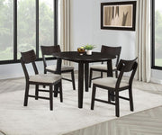 Catley 5-piece Round Drop Leaf Dining Table Set Dark Coffee Default Title
