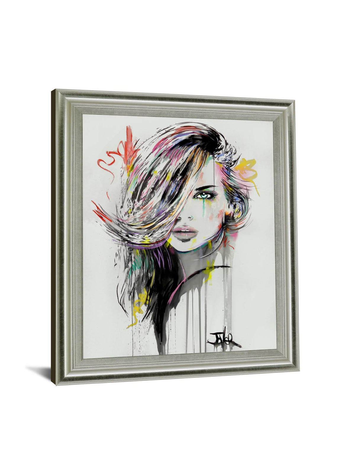 Chromatic Muse - 28" x 34" Framed Wall Art - Gray