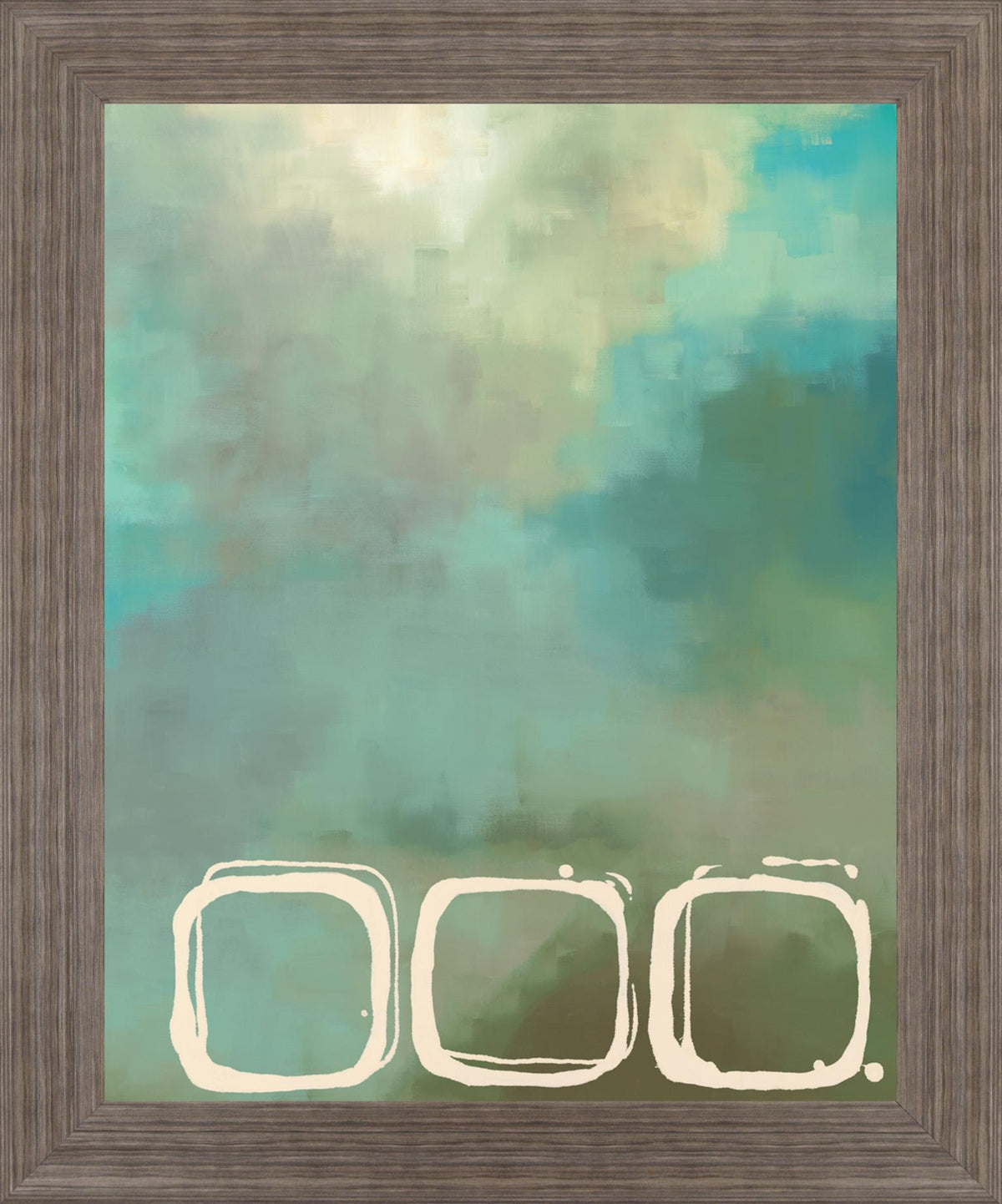 Mist Circles - 28" x 34" Framed Wall Art - Light Blue
