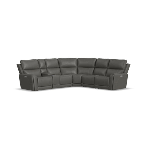 Carter Power Triple Reclining Sectional with Console and Power Headrests and Lumbar