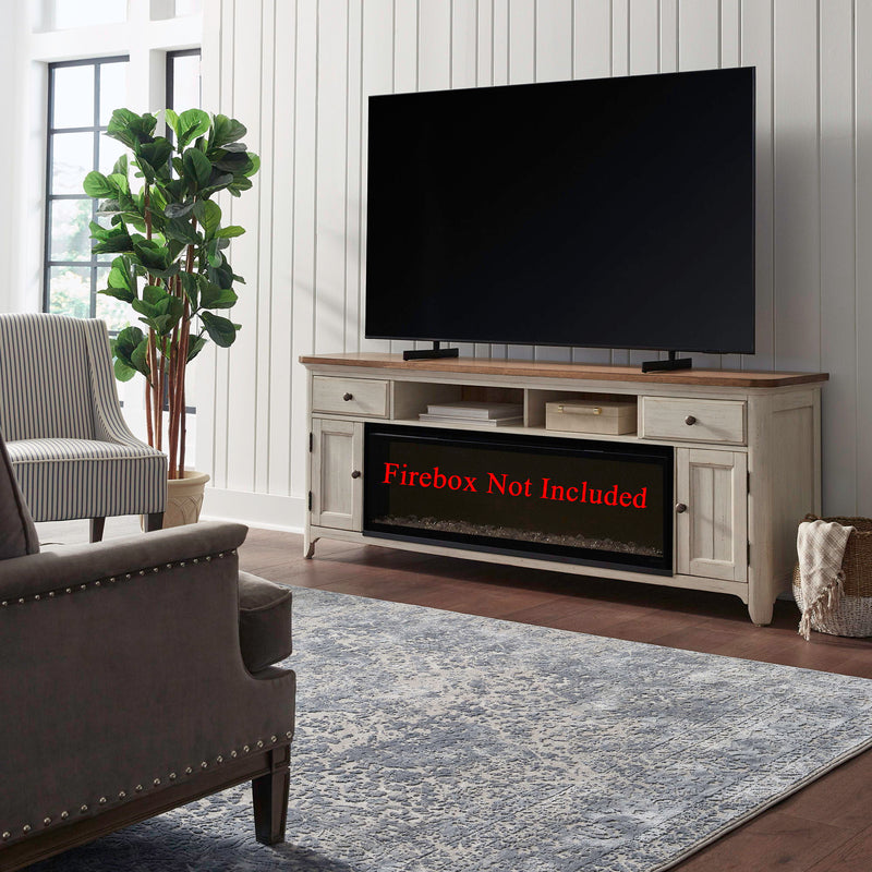 Fireplace TV Consoles - 79" Fireplace TV Console - Medium Brown