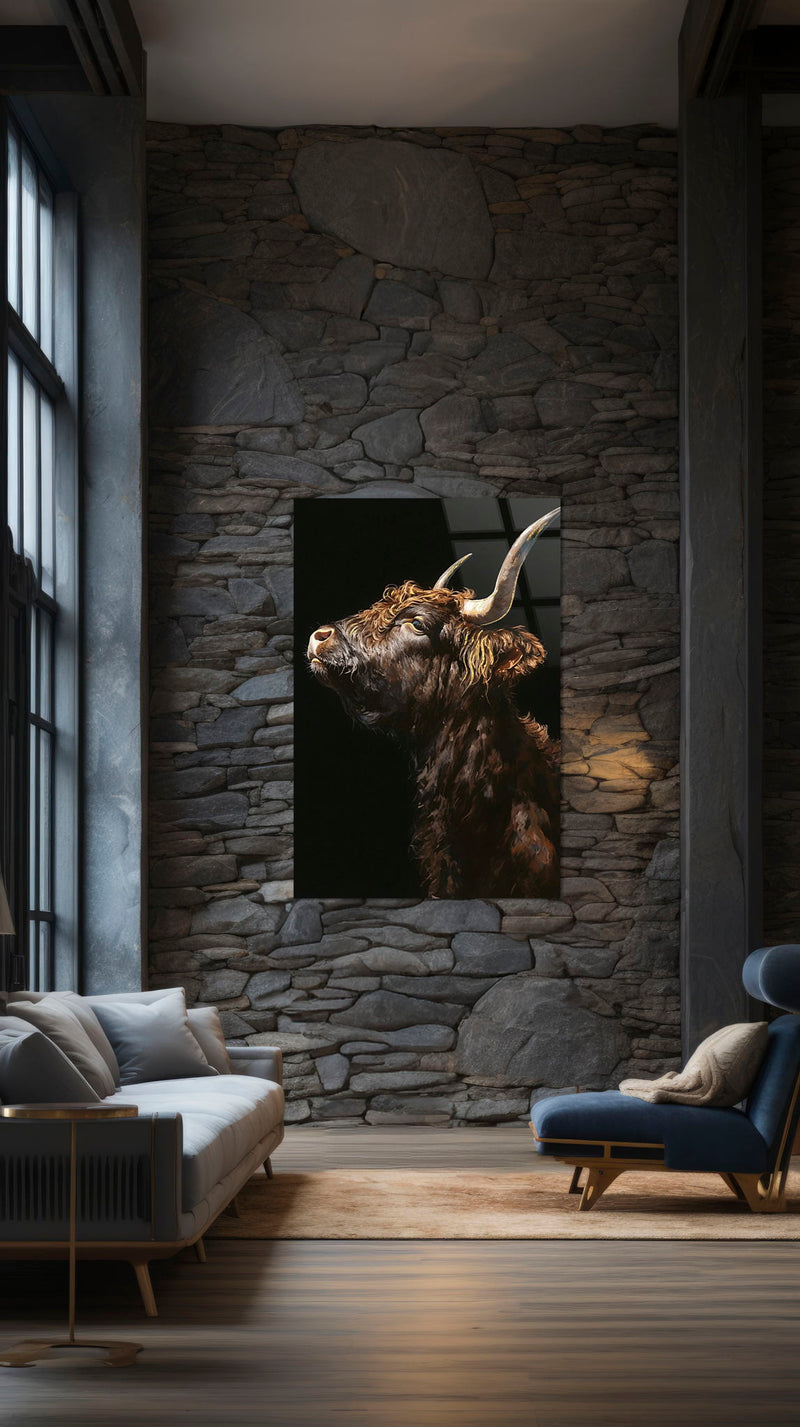 "Noble Highland" Tempered Glass - Brown / Black