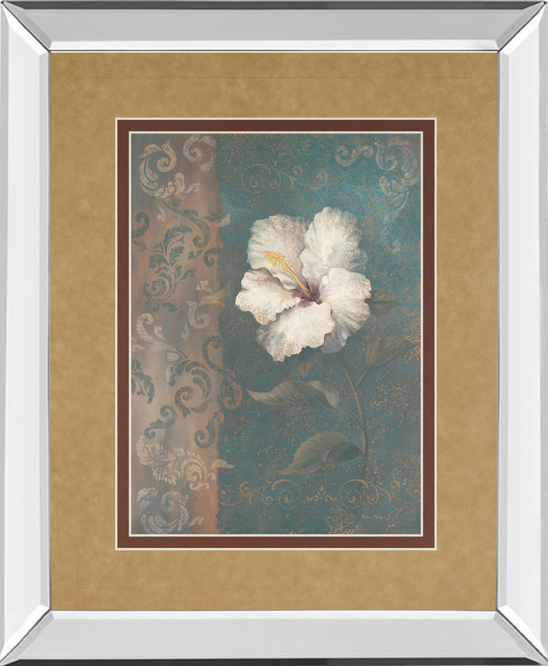 Floral Trans Il By Vivian Flasch - Mirror Framed Print Wall Art - Light Brown