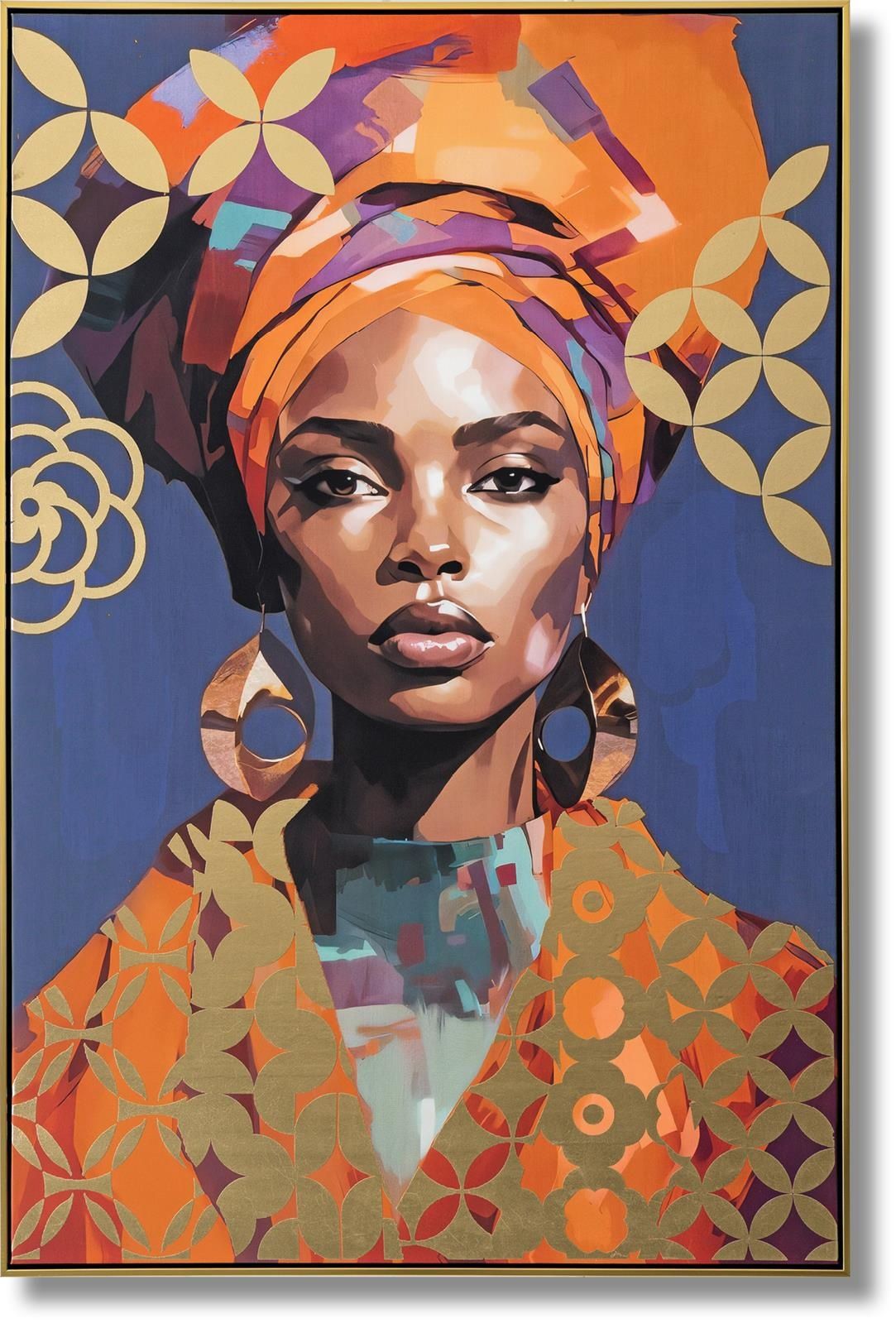 Radiant Aura Elegance - 33" x 48" Framed Wall Art - Orange