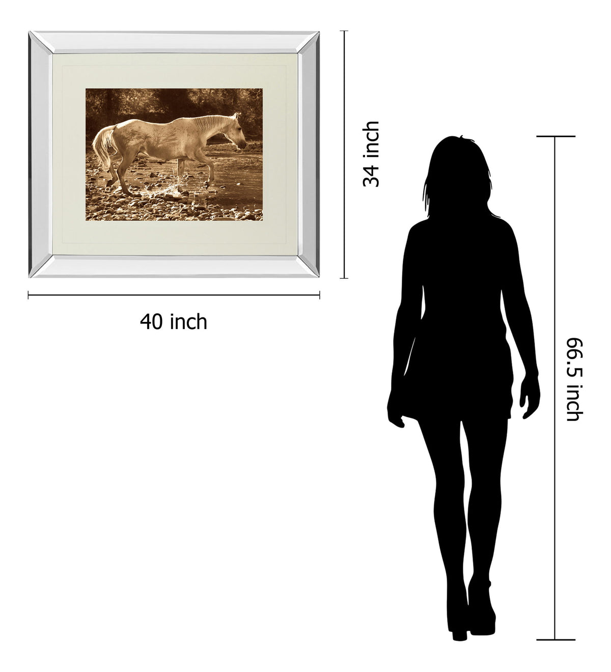 The Crossing By Wendy Caro - Mirror Framed Print Wall Art - Light Brown
