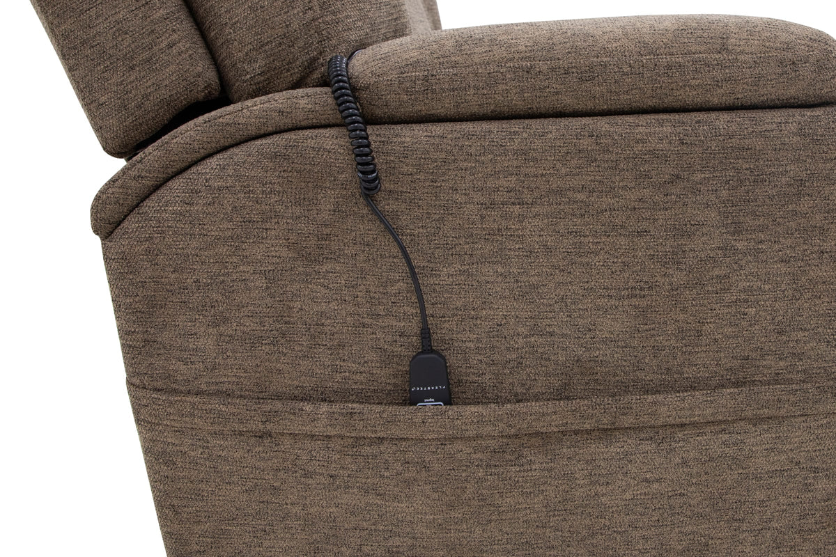 Flexsteel Zecliner Model 4+ Power Lift Recliner with Power Headrest & Lumbar, Heat & Massage