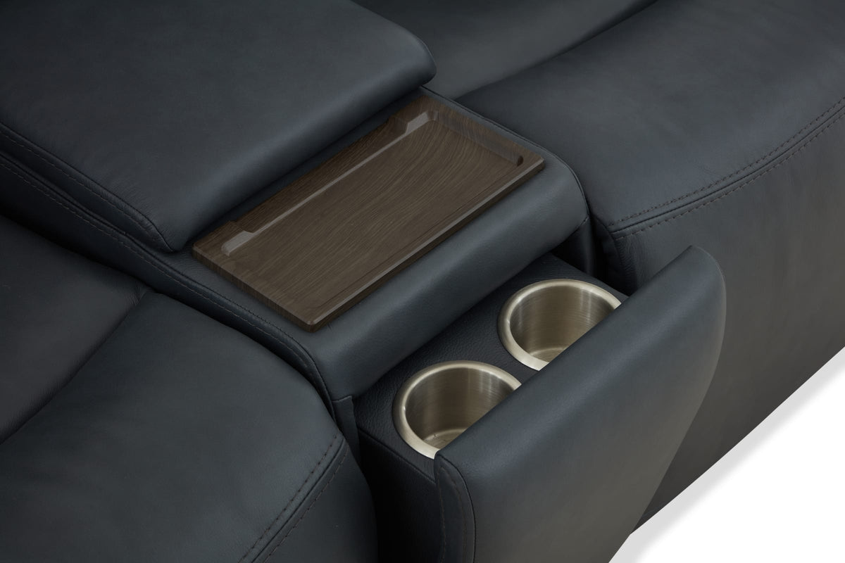 Flexsteel Warren Power Reclining Loveseat with Console, Power Headrest & Lumbar