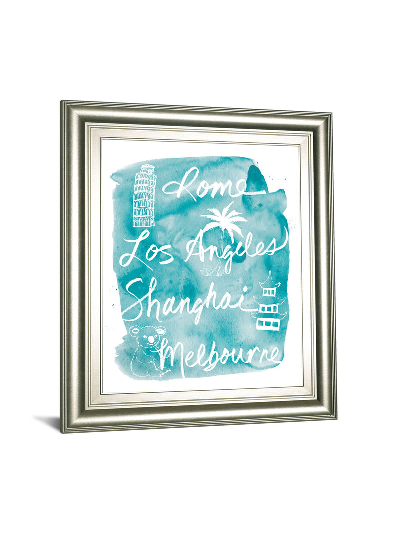 Sightseeing Il By Lottie Fontaine - Framed Print Wall Art - Light Blue