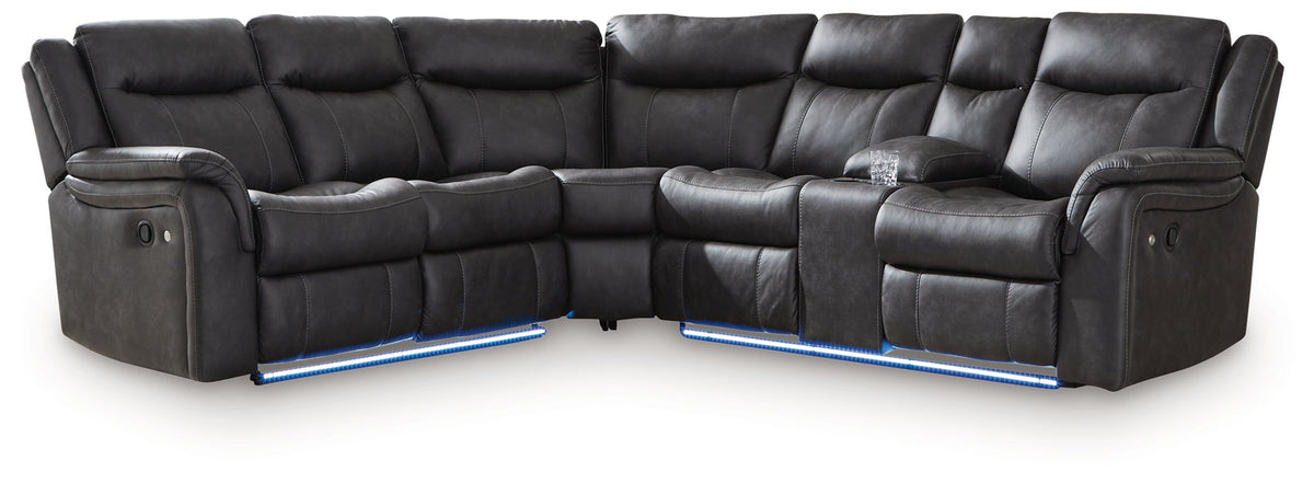 Sultan Meadow - 2-Piece Reclining Sectional - Carbon