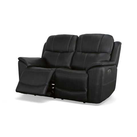 Crew Power Reclining Loveseat with Power Headrests and Lumbar - Black