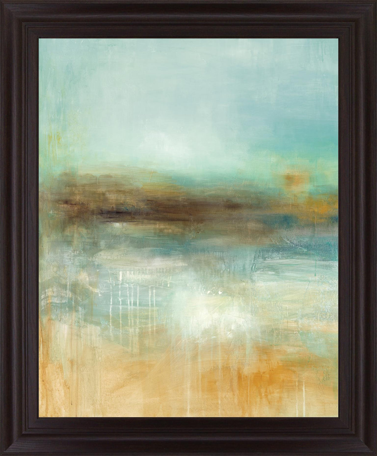 Mist Over Dunes - 28" x 34" Framed Wall Art - Light Blue