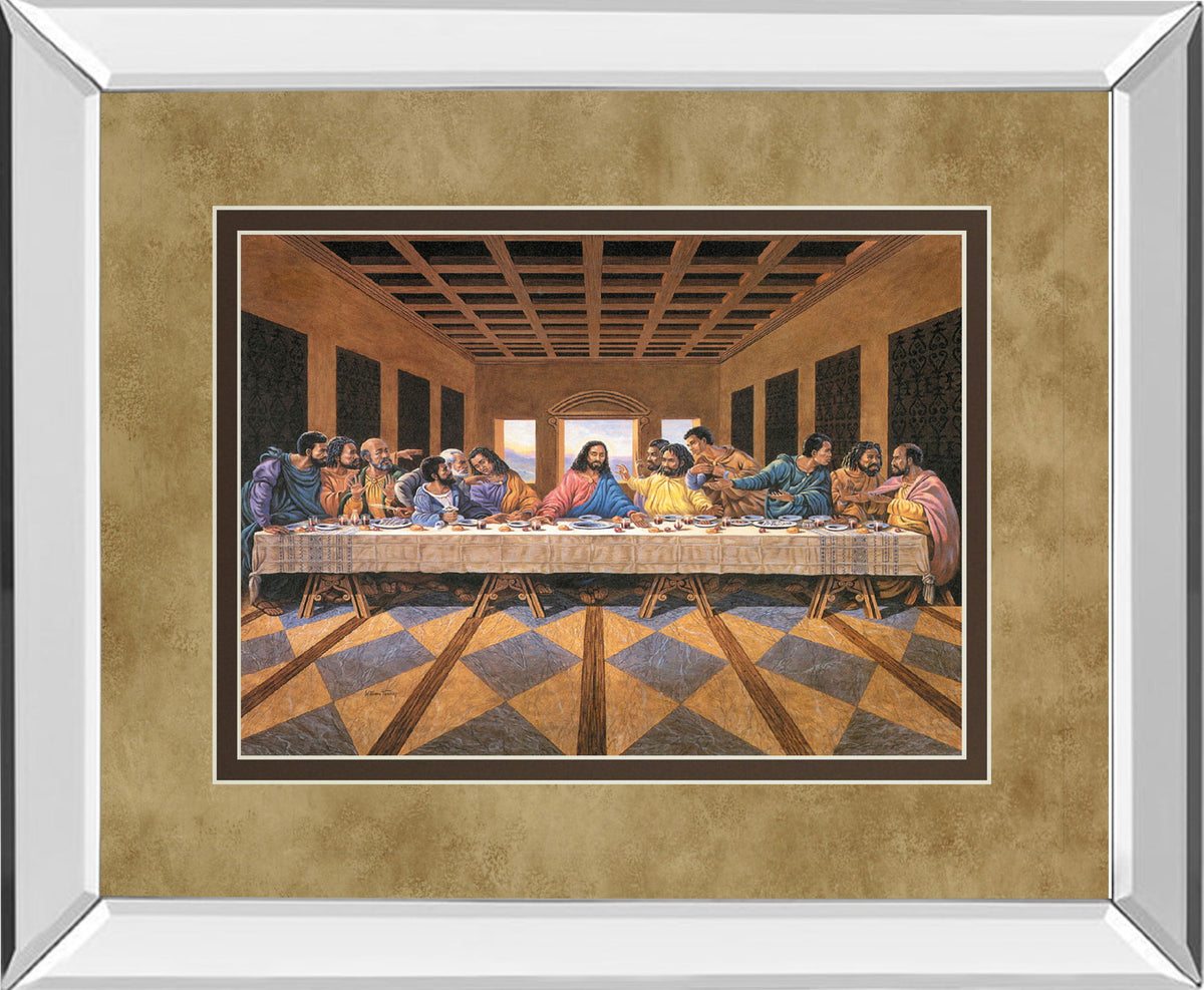 Last Supper (African American) - Mirror Framed Print Wall Art - Light Brown