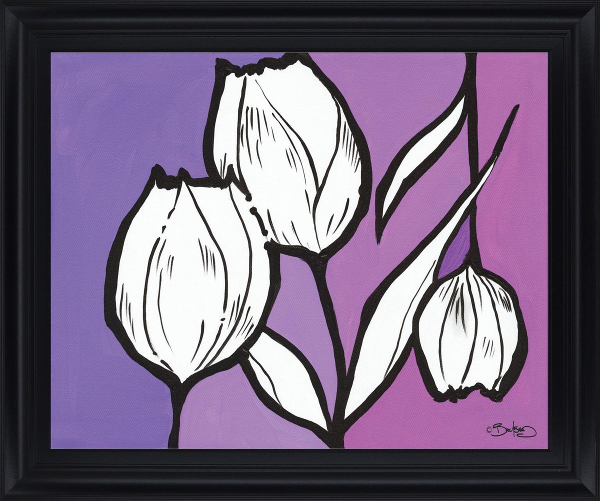 Lavender Trio - 28" x 34" Framed Wall Art - Purple