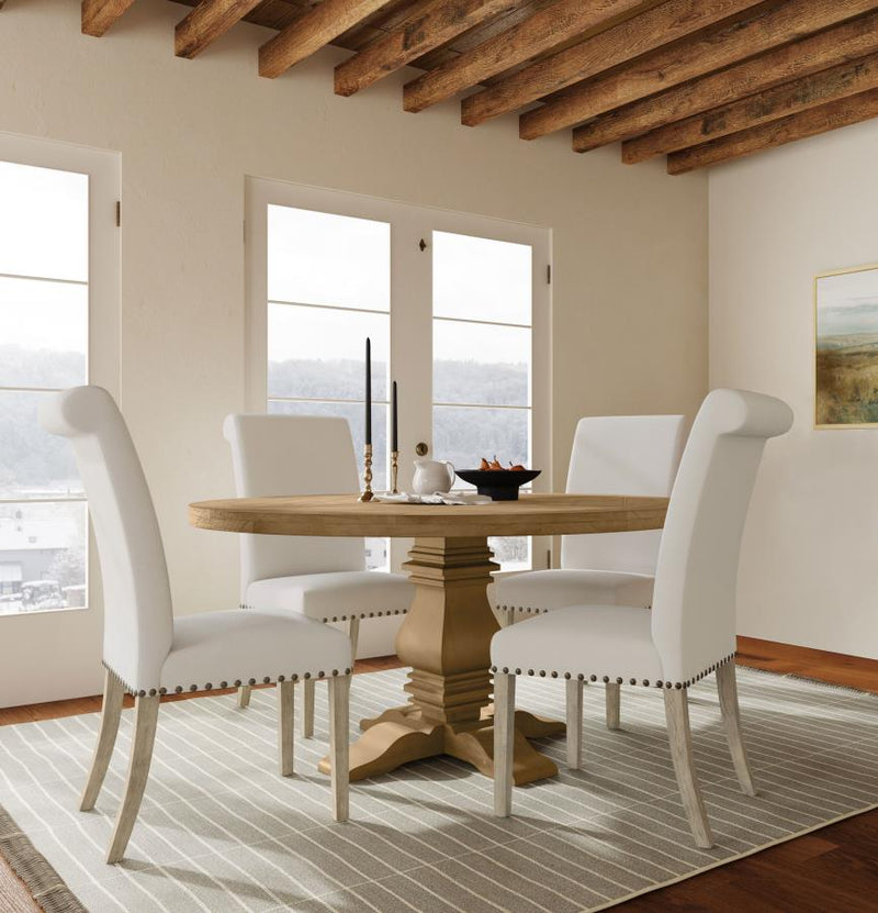 Florence Round Dining Table Set Rustic Honey 5-piece