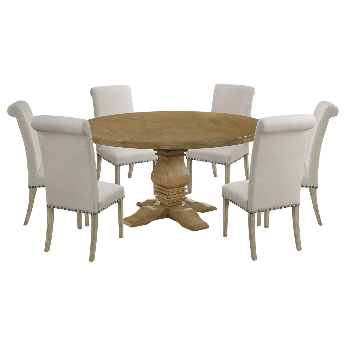 Florence Round Dining Table Set Rustic Honey