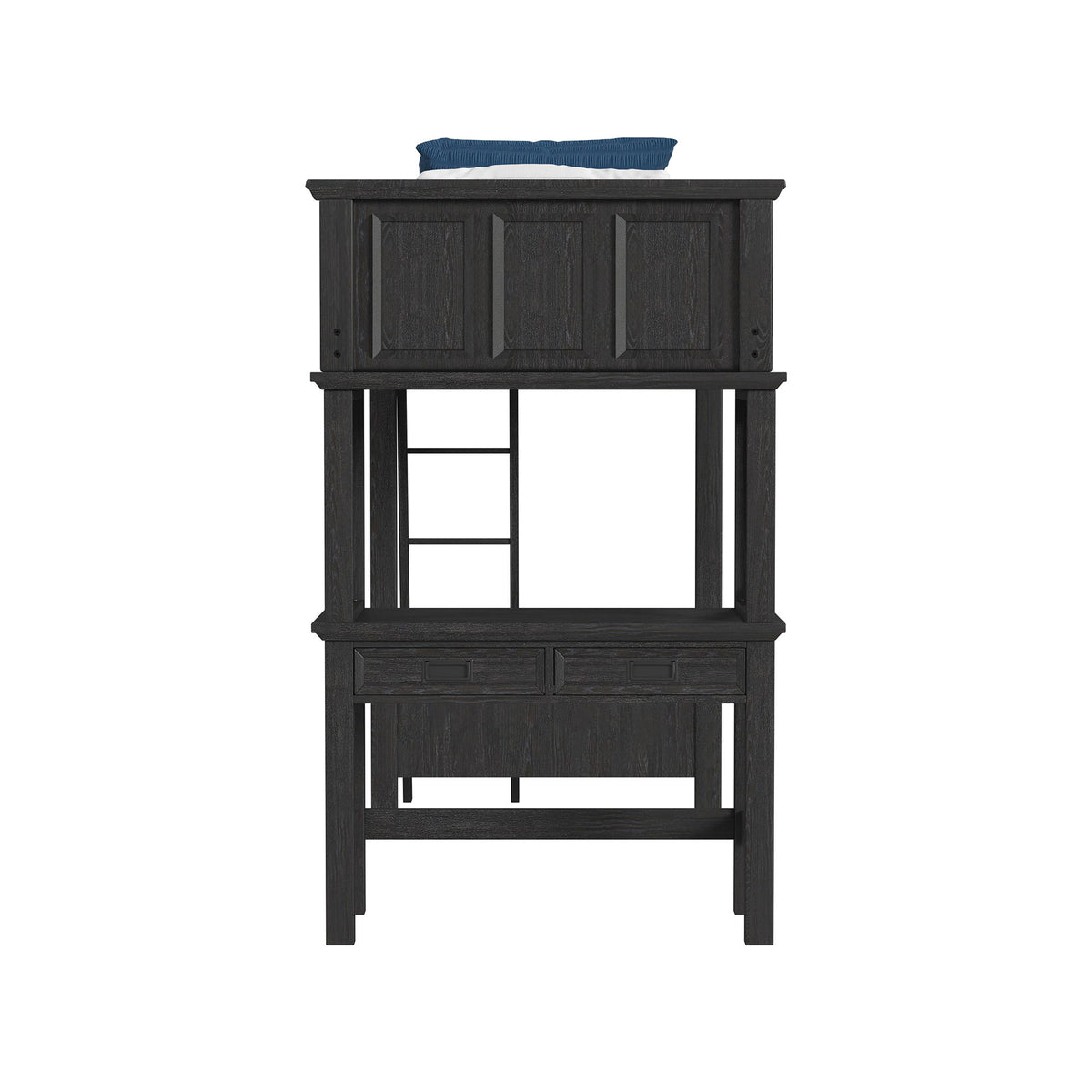 Hampton Kids - Loft Bed With Ladder And Desk With Speaker