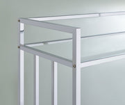 Cara 2-tier Rectangular Glass Shelf Metal Bar Cart Brass