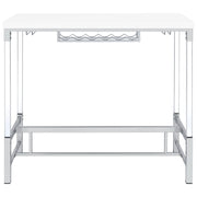 Norcrest 47-inch Acrylic Leg Bar Table White High Gloss