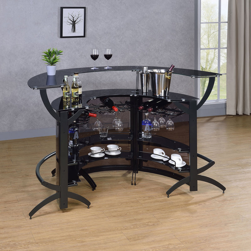 Dallas Curved Freestanding Home Bar Cabinet