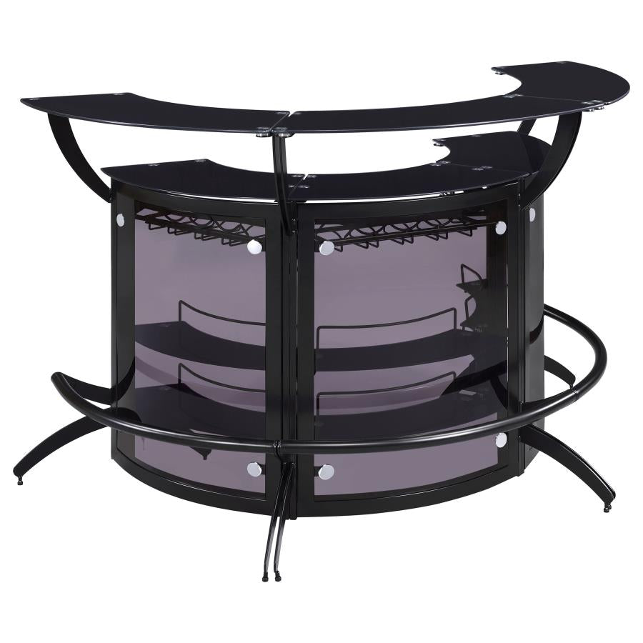 Dallas Curved Freestanding Home Bar Cabinet Black