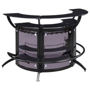 Dallas Curved Freestanding Home Bar Cabinet Black