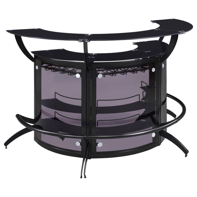 Dallas Curved Freestanding Home Bar Cabinet Black