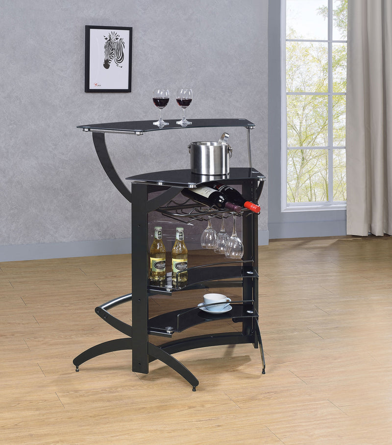 Dallas 2-shelf Curved Freestanding Home Bar Cabinet