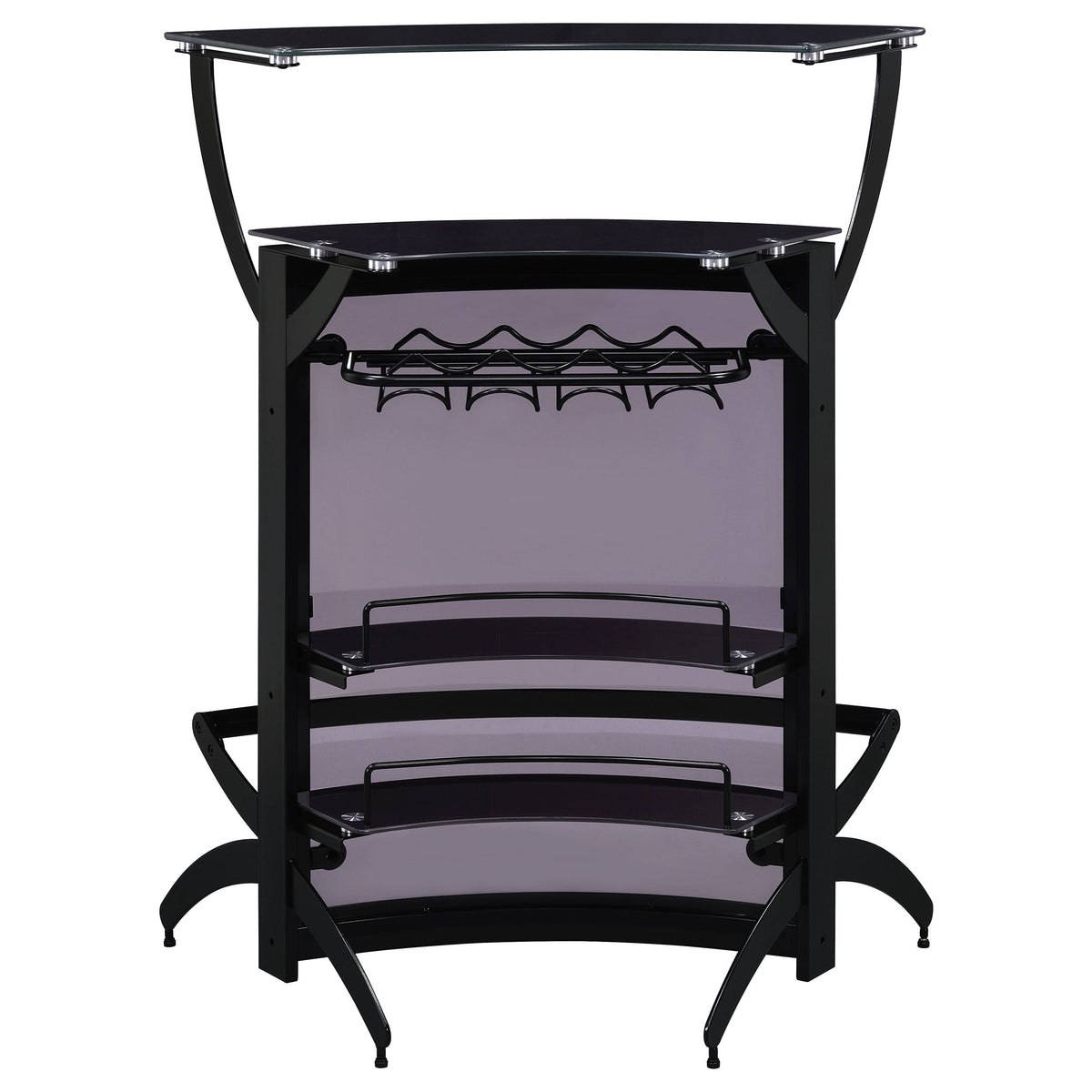 Dallas 2-shelf Curved Freestanding Home Bar Cabinet