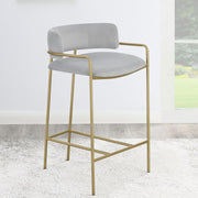 Comstock Upholstered Low Back Stool Grey and Gold Default Title