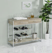 Melrose 2-drawer Home Bar Storage with Wine Rack Grey Default Title