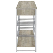 Melrose 2-drawer Home Bar Storage with Wine Rack Grey