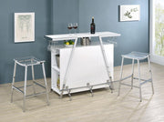 Araceli Freestanding LED Home Bar Cabinet White High Gloss Default Title