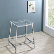 Jovani Acrylic Backless Counter Stool Chrome (Set of 2) Default Title