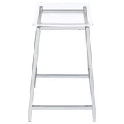 Jovani Acrylic Backless Counter Stool Chrome (Set of 2)