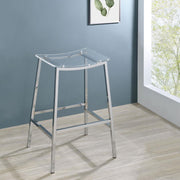 Jovani Acrylic Backless Bar Stool Chrome (Set of 2) Default Title
