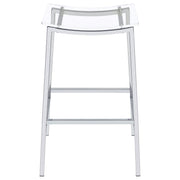 Jovani Acrylic Backless Bar Stool Chrome (Set of 2)