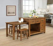 Mayfair 3-piece Kitchen Island with Extension Table Dark Oak Default Title