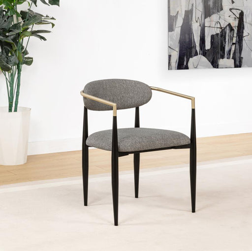 Alexis Fabric Upholstered Dining Arm Chair (Set of 2) Grey