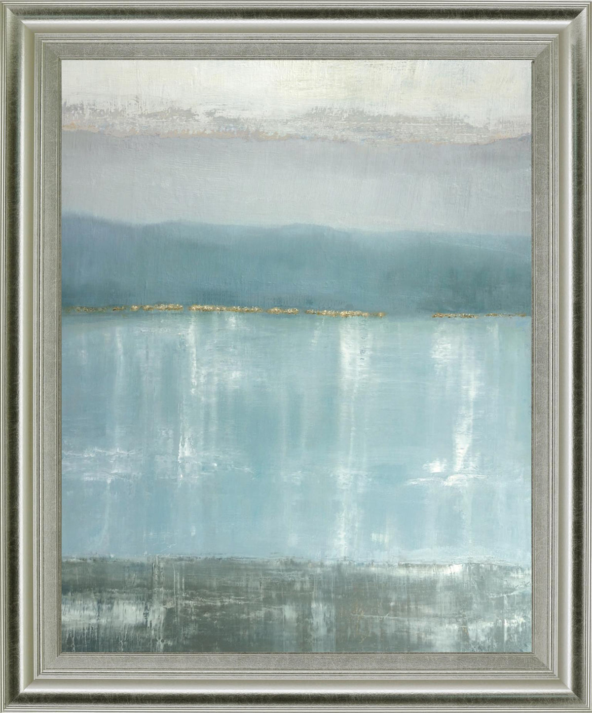 Misty Blue Reflections - 28" x 34" Framed Wall Art - Light Blue