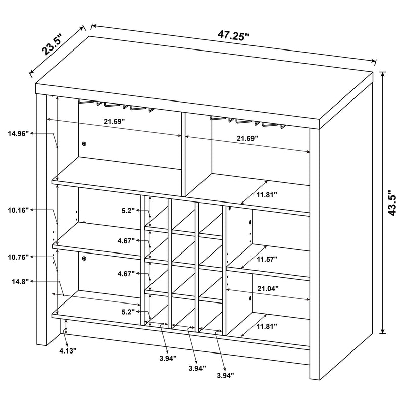 Topanga Engineered Wood Freestanding Home Bar