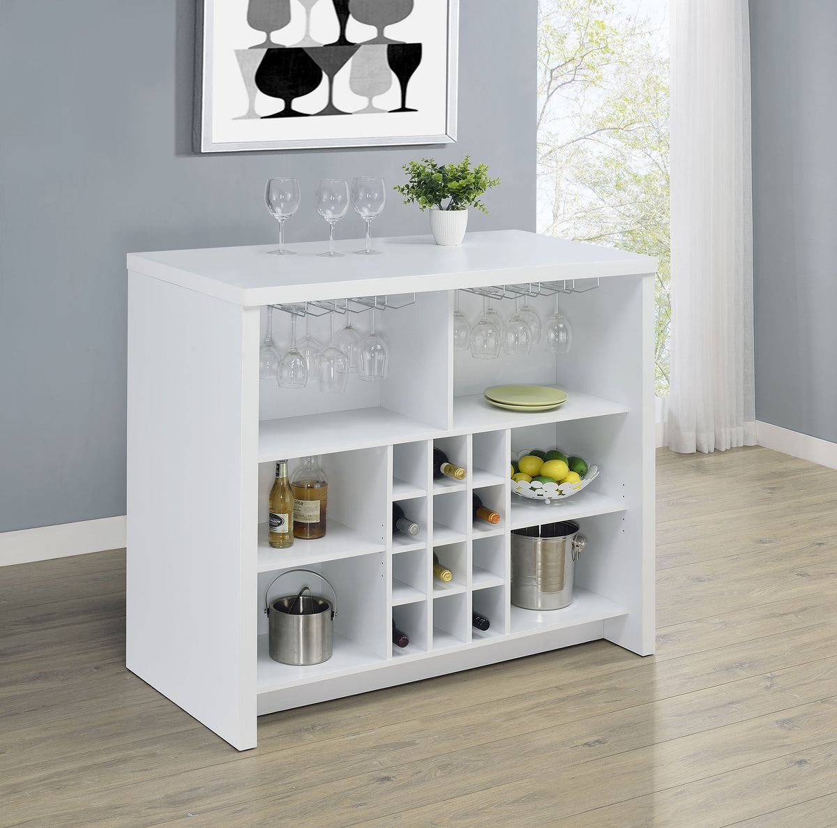 Topanga Engineered Wood Freestanding Home Bar