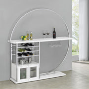 Risley 2-door Circular LED Wine Cabinet High Gloss White
