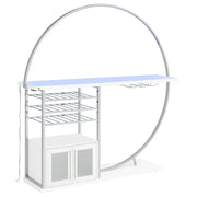 Risley 2-door Circular LED Wine Cabinet High Gloss
